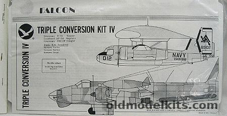 Falcon 1/72 E-1B Tracer  AP-2H Neptune F9F-8P Cougar - Triple Conversion Bagged - (F9F8P) plastic model kit